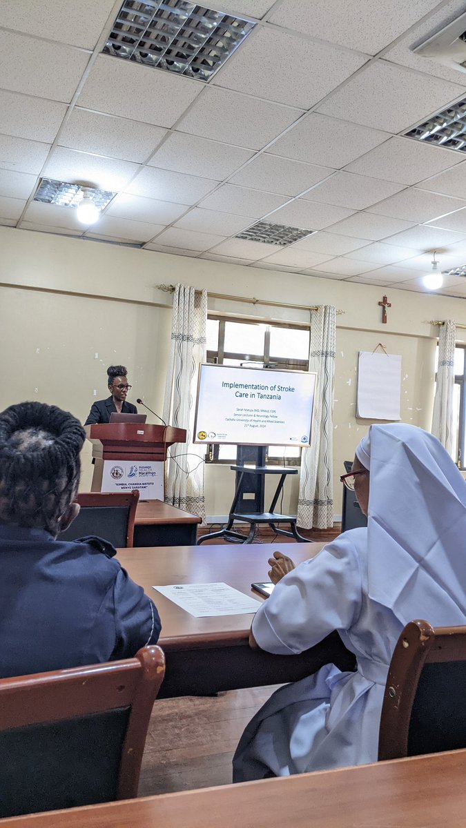 docinnocentkp's tweet photo. An overview of the journey of establishing stroke units in Tanzanian hospitals bDr @SarahMatuja during the visit from the @WorldStrokeOrg 's President Prof. Sheila Martins.
More effort is needed in the fight against #stroke in the #LMICs.
#StrokeUnit #StrokeRegistry #StrokeTeam https://t.co/HQNiB1wxq6