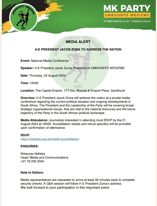 uMkhonto WeSizwe Party (Official) tweet media