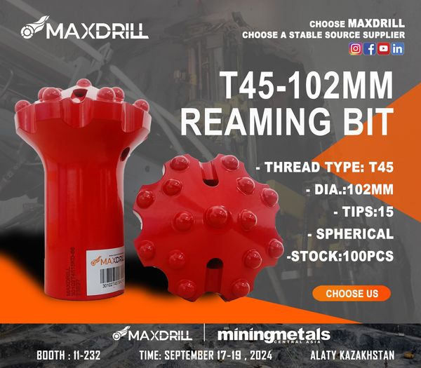 ChenJenia92641's tweet image. Limited time offer! #T45 #Reaming #DrillBit 100 pieces left in stock, ready to ship!
Diameter: 102MM
Spherical, 16 buttons

Whatsapp: +8618701694825
Email: marketing1@kemaico.com
 maxdrillrocktools.com

#drillingtools #tophammer #drillrigparts #maxdrill #buttonbit #mining