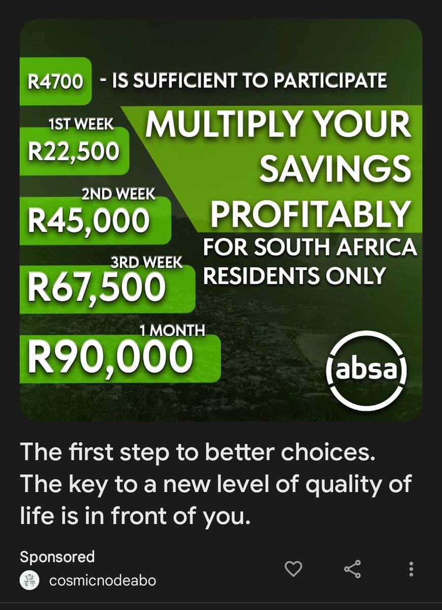 eugenejvr's tweet photo. @AbsaSouthAfrica Is this you? Got it in my Google news feed. Seems scam-ish https://t.co/Wy2bdCOQq8
