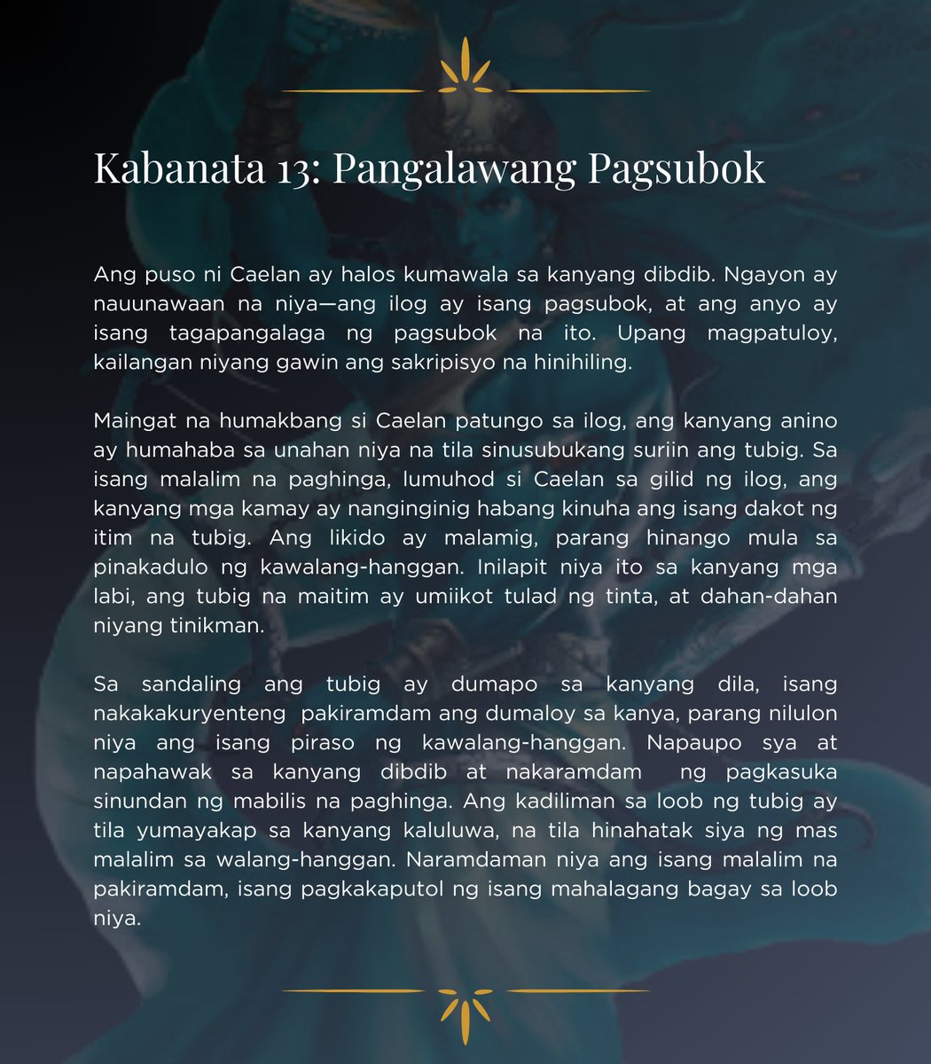 HIEITHYS's tweet photo. ㅤ

ㅤㅤㅤㅤㅤㅤ𝕮𝖔𝖓𝖘𝖔𝖗𝖙 𝖔𝖋 𝖙𝖍𝖊 𝕹𝖎𝖌𝖍𝖙ㅤ
ㅤ                             Kabanata XIII
ㅤ                            #EnigmaPlots

ㅤ https://t.co/49FApjBvMB