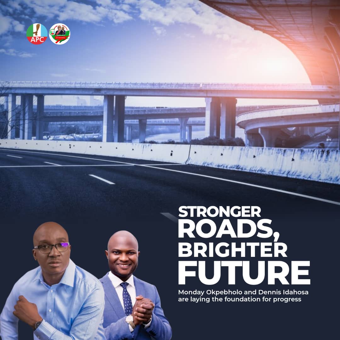 KingKizoOyas's tweet photo. Our vision for Edo State is rooted in building durable roads that connect every corner of our state, driving economic growth and uplifting lives. 

Join us in creating a legacy of development and prosperity—
#OkpebholoForGovernor
 #RoadsToSuccess 
#APCNewMedia. https://t.co/U2OwMI2xc6