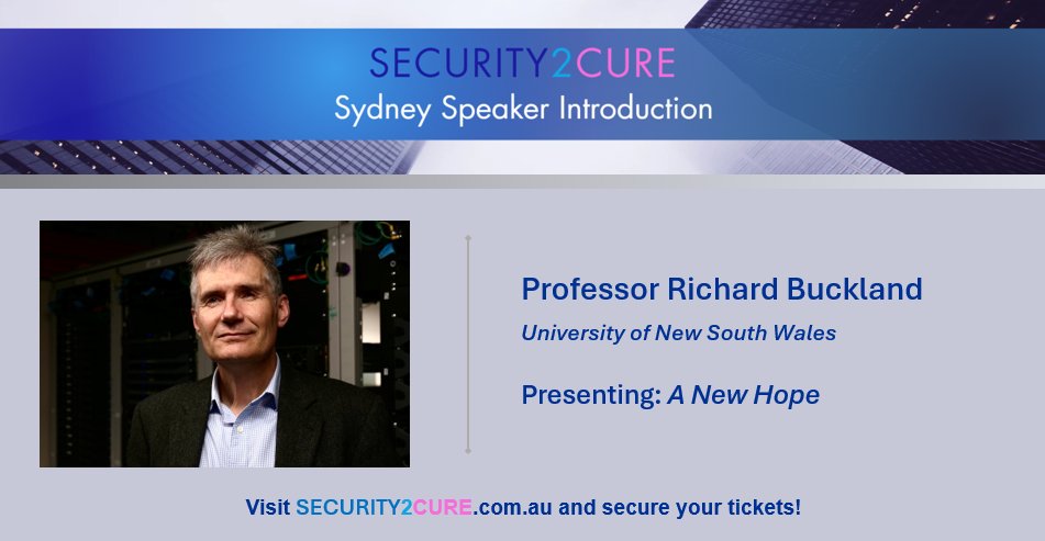 security2cure's tweet image. We are thrilled to introduce Professor Richard Buckland as a speaker at our Sydney conference on 23 August. Professor Buckland will present "A New Hope," exploring the exciting emergence of a new profession in cyber security. Purchase your tickets at security2cure.com.au