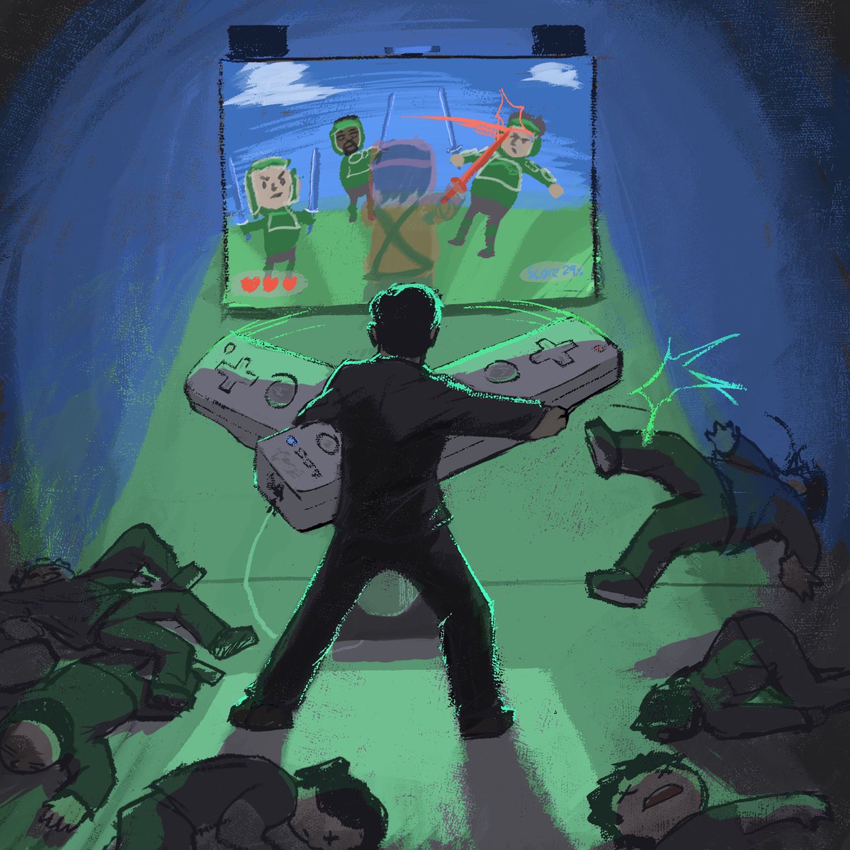 billowypillow's tweet image. I want to play with the giant wiimotes at the nintendo museum