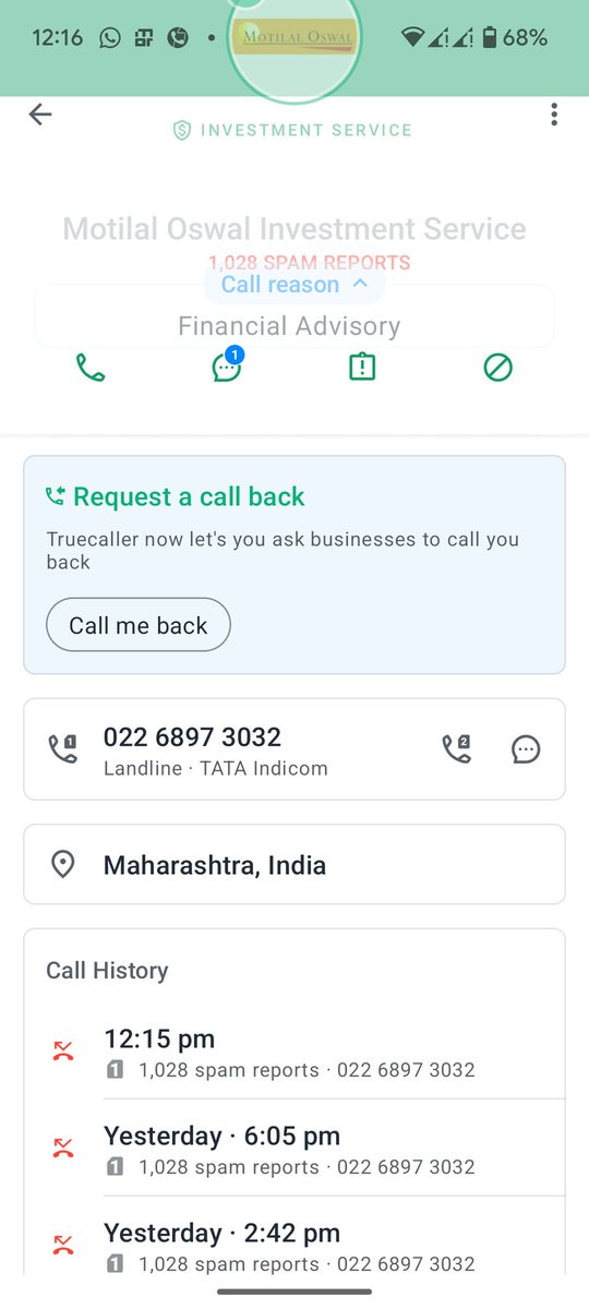 nsjaju's tweet photo. @MotilalOswalLtd getting a lot of spam calls every day. Even your relationship managers are unable to activate DND on my number..pls solve https://t.co/yAa4tclgzA