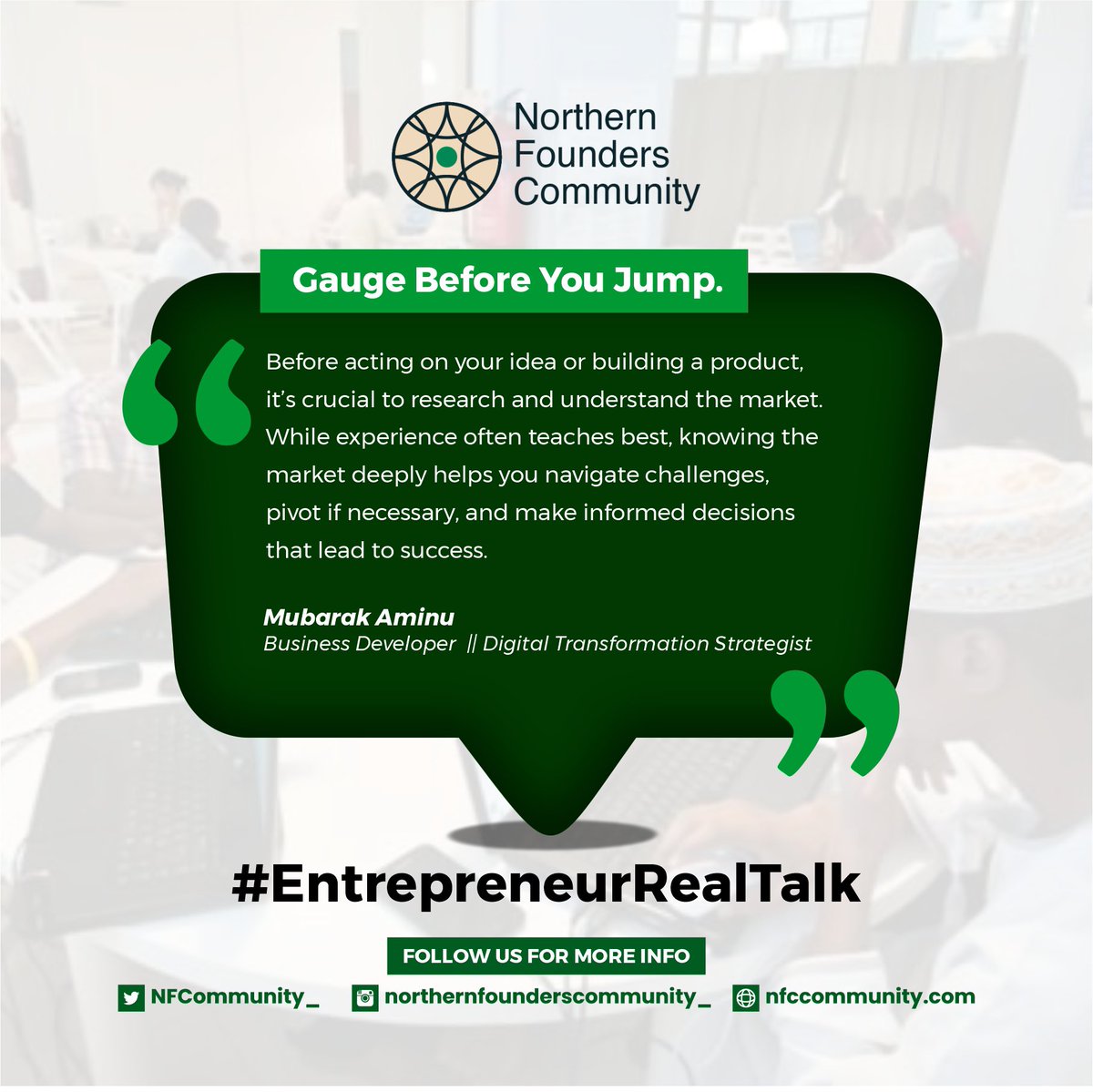 NFCommunity_'s tweet photo. Success in business is not just about having a great idea, it’s about understanding the landscape you’re stepping into. Stay informed. Stay adaptable.

Let’s hear from you what’s one experience that shaped your journey?

#entrepreneurRealTalk #NFC @MubarakMAS_ https://t.co/Fd2Ed8OOl8