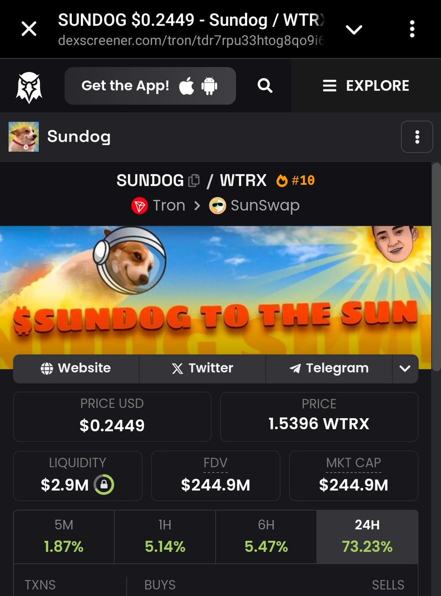 $SUNDOG está imparable 

Muchas oportunidades en TRON, será la nueva SOLANA?

Opera fácil desde Telegram con este bot: t.me/nfd_tron_trade…

exactamente igual que bonkbot