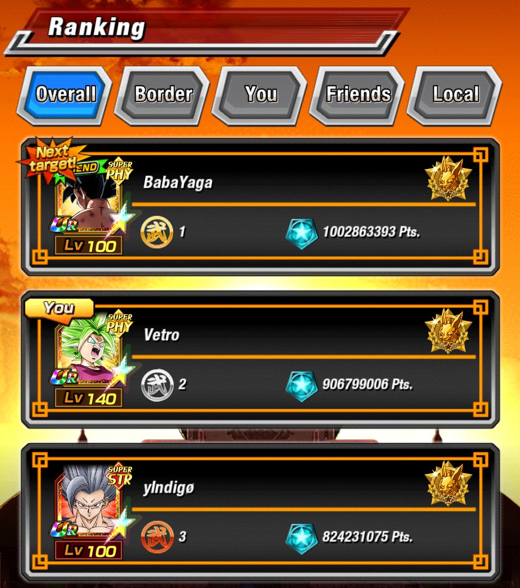 Vetro's tweet photo. 🥈IN WORLD TOURNAMENT

@dokkan_global @omatsu you will never make me grind like this again. I've peaked 😌 https://t.co/wQ1cEP8Ra6