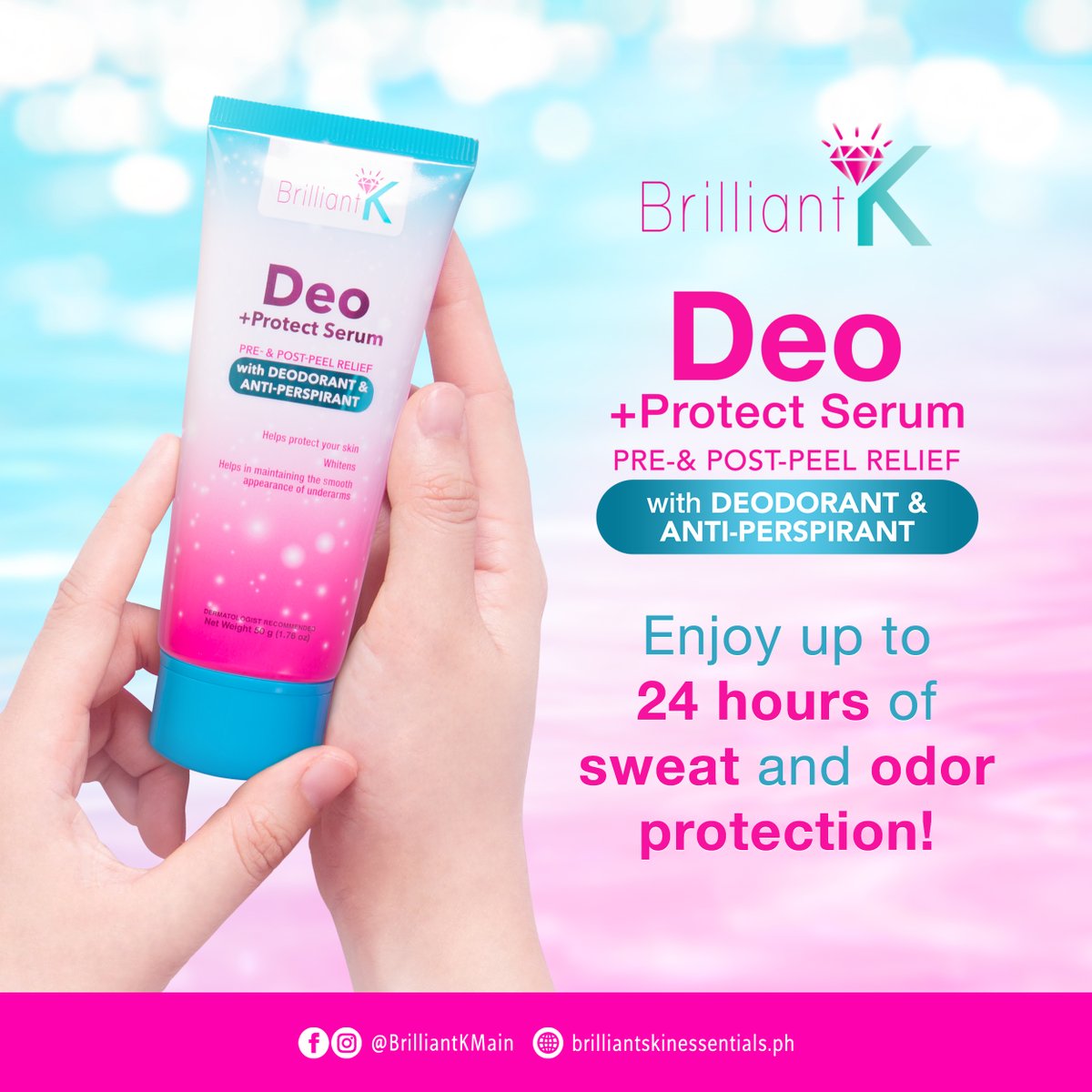 SAY GOODBYE TO SWEAT AND ODOR WORRIES WITH 24-HOUR POWERFUL PROTECTION! 🍃

Stay fresh and confident all day, no matter how busy you are. Enjoy lasting comfort from morning to night. 🥰

#BrilliantK
#BrilliantSkinEssentials💎