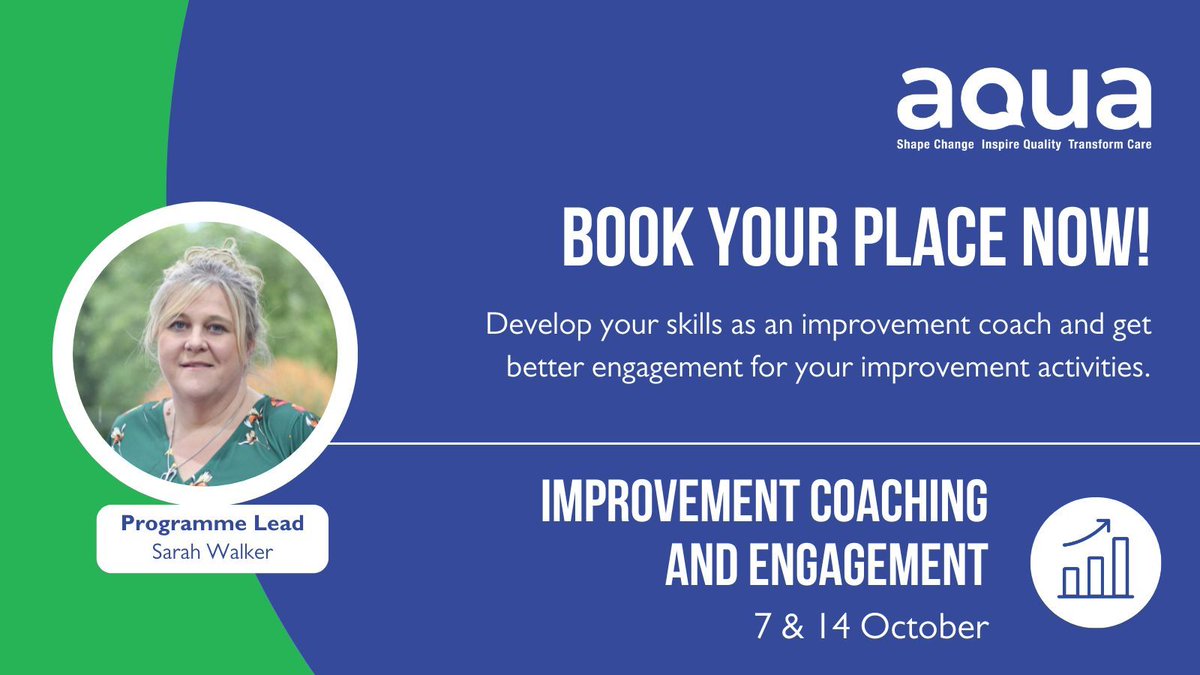 Want to develop your skills as an improvement coach? 💪

Our Improvement Coaching and Engagement programme will help you develop your coaching skills and support you to gain stronger engagement for your activities.

📅 7 &amp; 14 October

Book now: bit.ly/3X9SQdr

#QITwitter