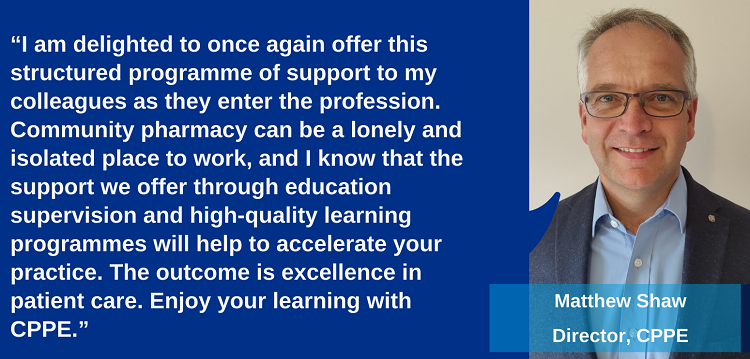 “Community pharmacy can be a lonely and isolated place.” CPPE director Matthew Shaw highlights some of the benefits of the Newly qualified pharmacist programme, designed to help pharmacists transition towards independent learning and advanced practice. bit.ly/3QHMoqS