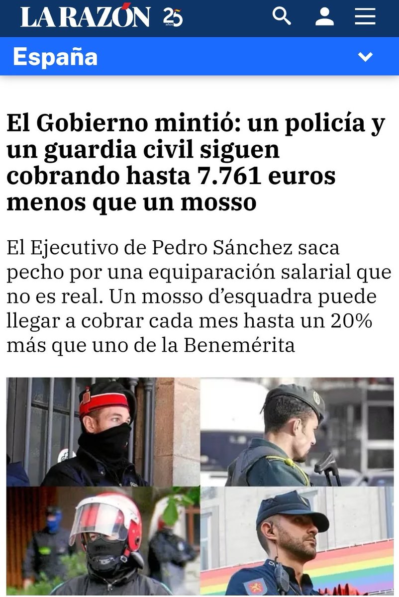 jusapol's tweet photo. Mientras GC's y PN's cumplen con su deber, el gobierno les TRAICIONA y les dice;
NO‼️#EquiparacionYa
NO‼️#ProfesionDeRiesgoYa
NO‼️#JubilacionDignaYa

PERO PARA LOS MOSSOS TODO ES Sí‼️
➕Mejoras de sueldo
➕Profesión de riesgo
➕Jubilación anticipada sin perder poder adquisitivo https://t.co/S3qoCrRzRh
