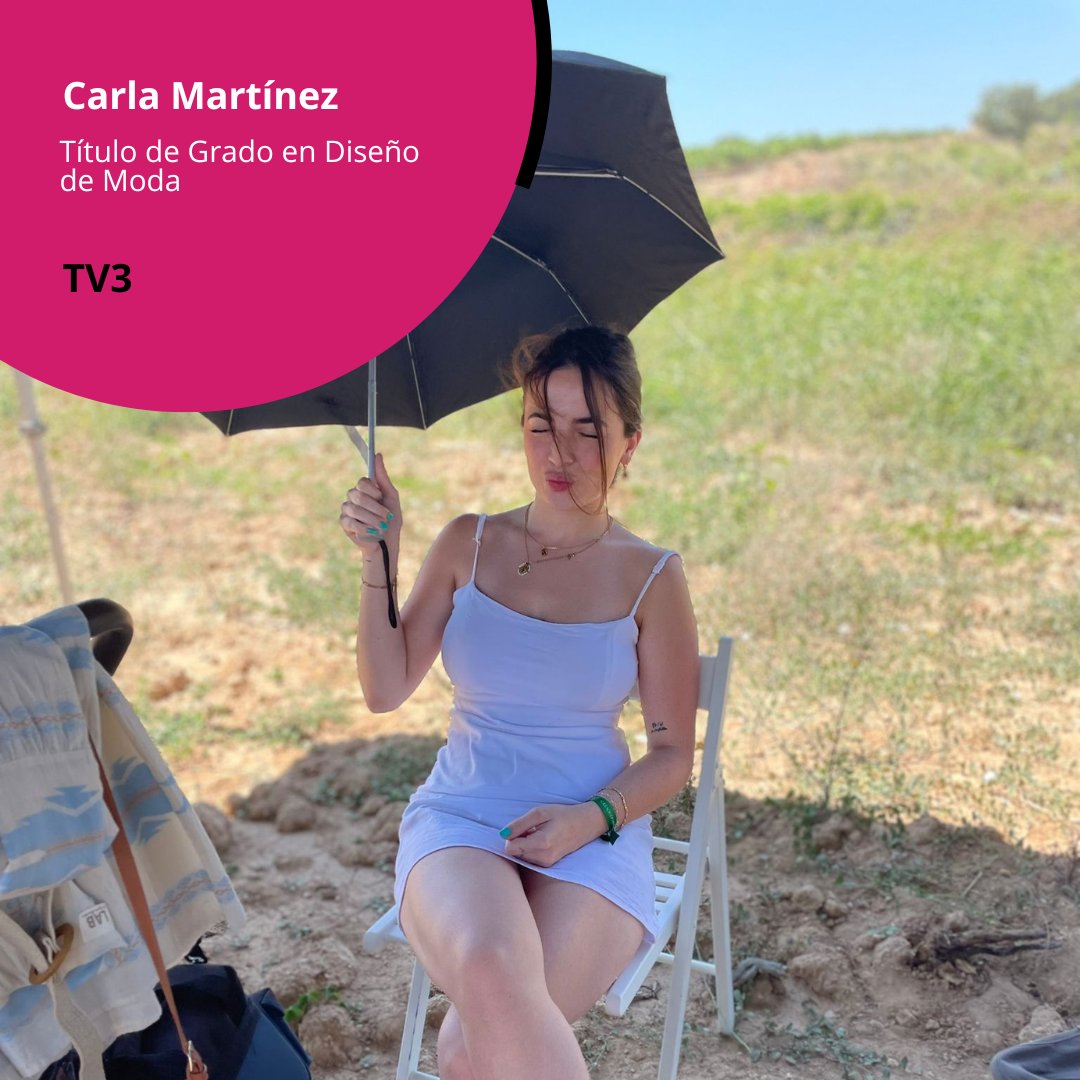 Carla Martínez, estudiante de #Diseñodemoda en #CESINE, está realizando sus prácticas de verano en TV3 y está "profundamente agradecida por esta oportunidad que me ha permitido conocer otra rama de la industria de la moda, la del vestuario televisivo."