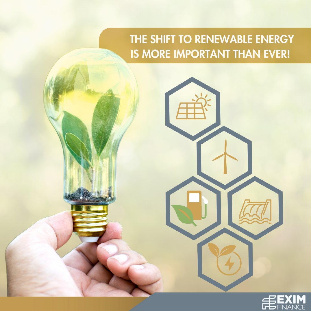 exim_finance's tweet image. As we explore emerging technologies in wind, solar, and more, Exim Finance is eager to partner with innovators who share our vision for a sustainable future. Let’s create impactful solutions!
#RenewableEnergy #TechPartnerships  #ExportImportfinancing #Sustainability