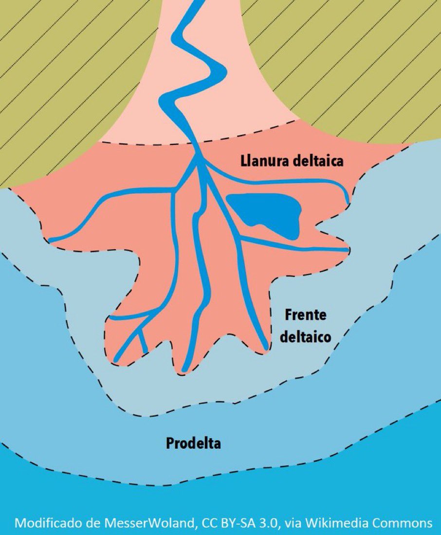 batidivulga's tweet photo. La mayor parte es subacuática e incluye el frente deltaico, la zona del delta sometida a la dinámica marina, y el #prodelta, la gran zona con sedimentos más finos que enlaza con los fondos marinos cercanos. https://t.co/UmUpDyCA4z