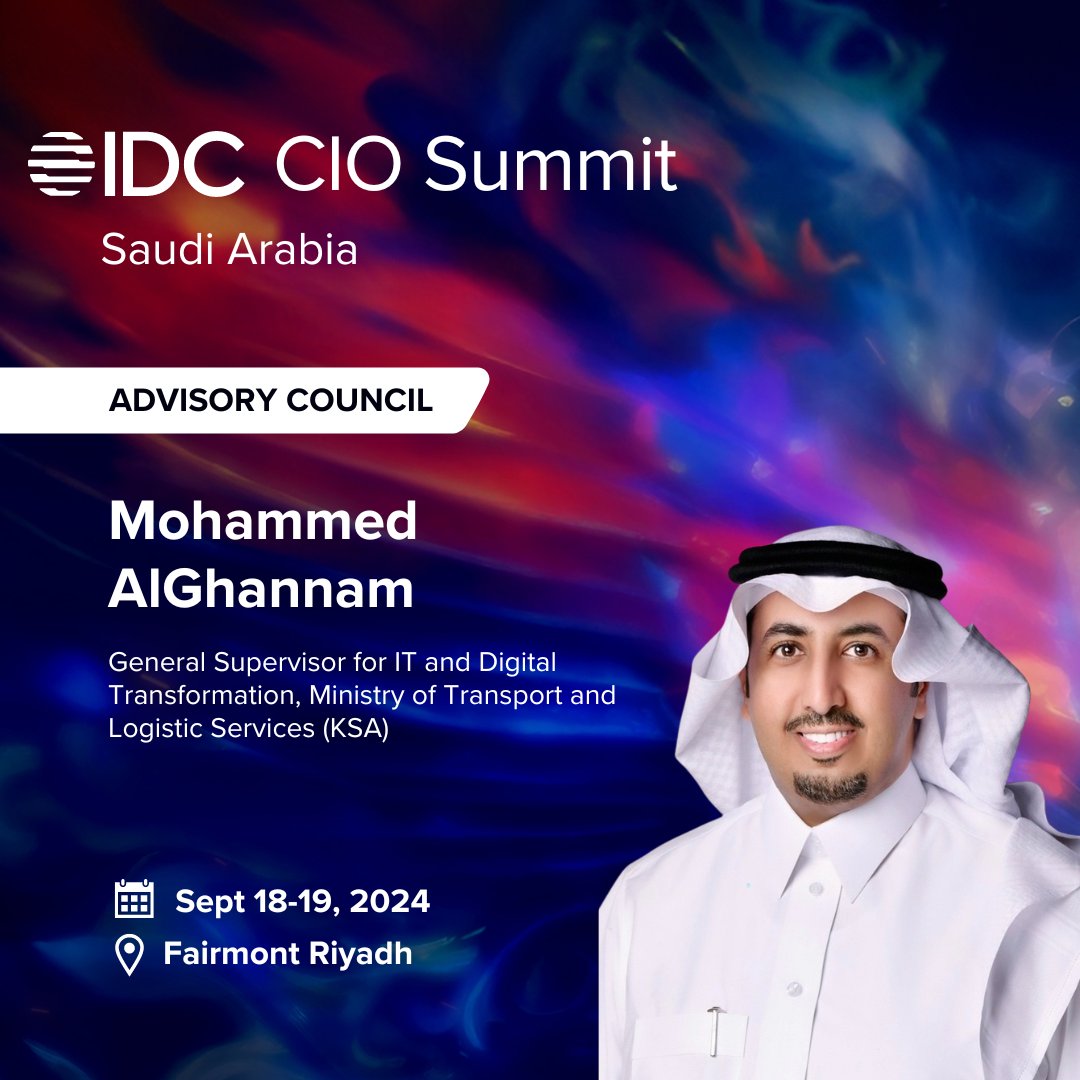 We are thrilled to welcome Mohammed AlGhannam, the General Supervisor for Information Technology &amp; Digital Transformation at the Ministry of Transport and Logistic Services, as our esteemed Advisory Council Member.

Register now:lnkd.in/dgze4yPF