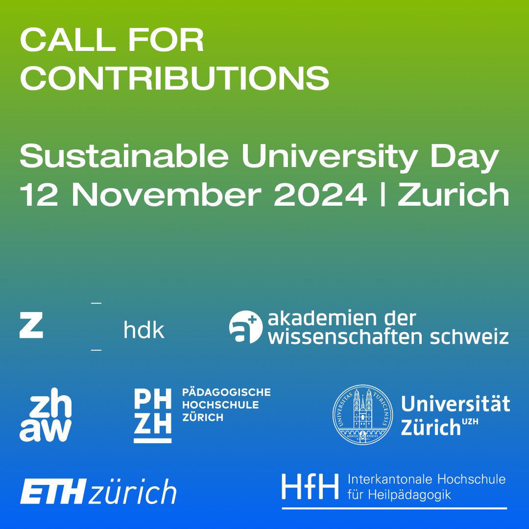 REMINDER 📢 call for contributions
Input, workshop or stand? 10 days left to submit your contribution #Sustainability 
🔗 go.u-change.ch/sud24call

👉go.u-change.ch/sud24DE
👉go.u-change.ch/sud24FR
👉go.u-change.ch/sud24IT