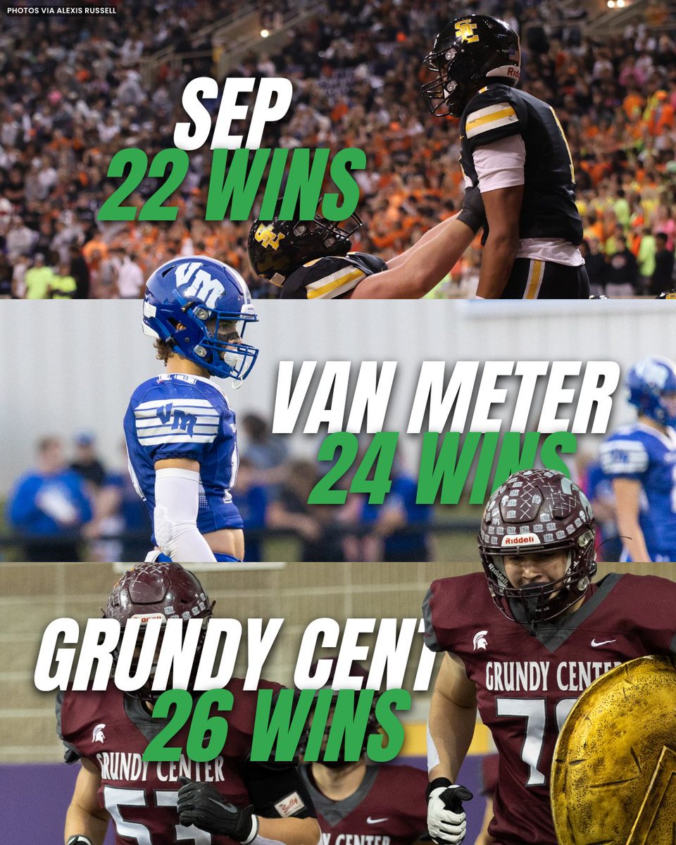 IAfootball_'s tweet photo. Not one, not two, but THREE 20+ game winning streaks will enter the '24 season 👀

#IAfootball X #iahsfb https://t.co/AvKuPv6ETJ