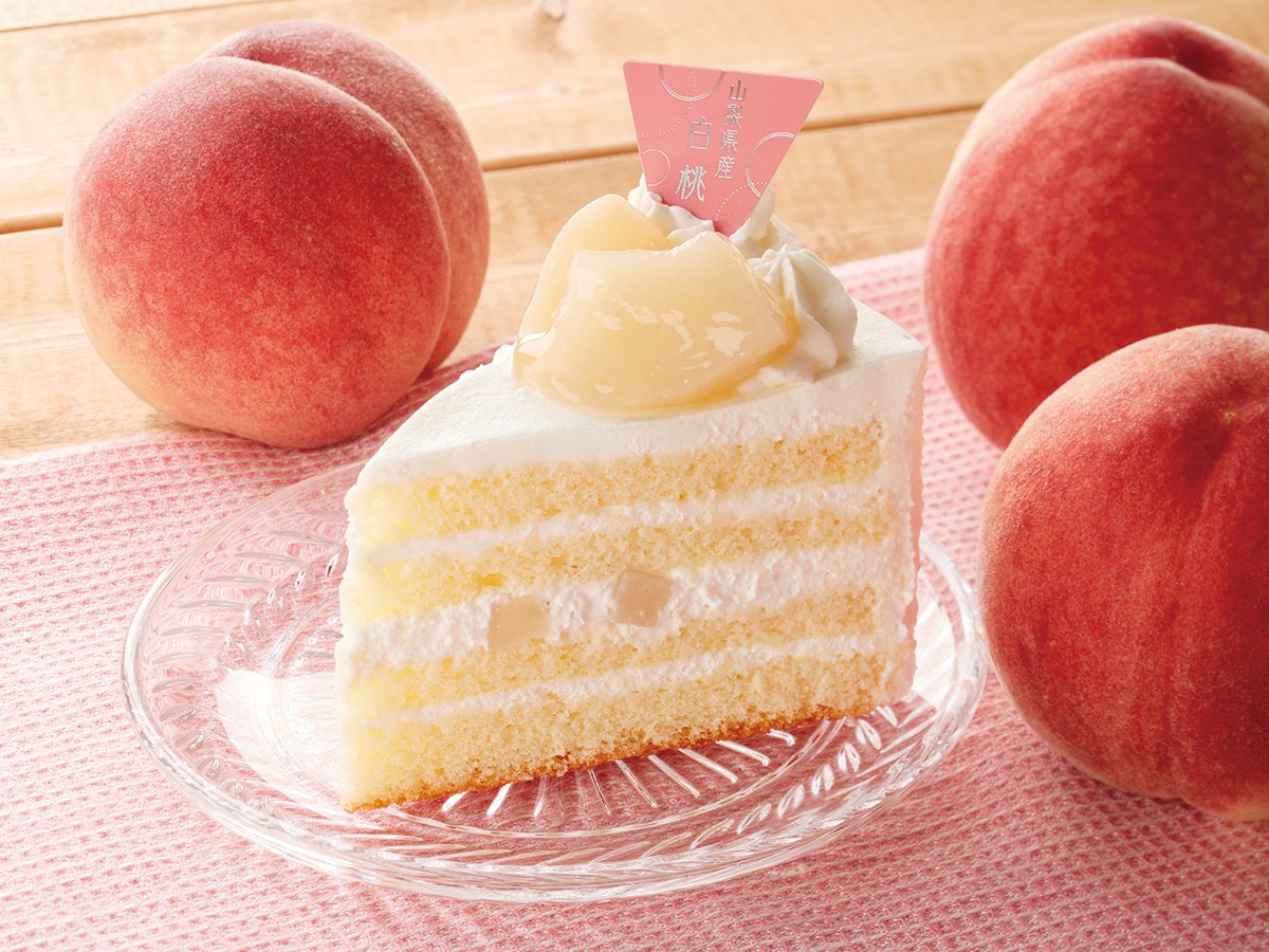 プレミアムショートケーキ山梨県産白桃🍑 シンプルな組合せだからこそ