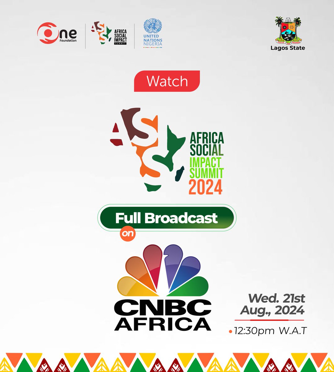 The Africa Social Impact Summit (ASIS) (@theasisummit) on Twitter photo Tune in to <a href="/cnbcafrica/">CNBC Africa</a> today at 12:30 PM WAT for the full broadcast of ASIS 2024.
Join us as we revisit the powerful conversations and bold recommendations that are paving the way for sustainable development across Africa.
#ASIS2024 #SustainableDevelopment #Partnerships Tune in to <a href="/cnbcafrica/">CNBC Africa</a> today at 12:30 PM WAT for the full broadcast of ASIS 2024.
Join us as we revisit the powerful conversations and bold recommendations that are paving the way for sustainable development across Africa.
#ASIS2024 #SustainableDevelopment #Partnerships