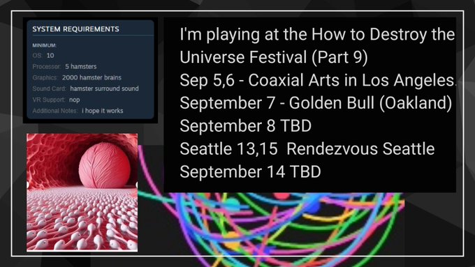 I have some dates for when I'm playing in September. 😇 https://t.co/ipBz3LaYkN
