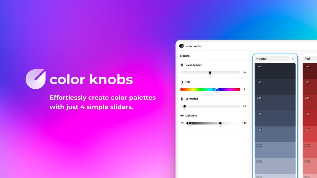 burak_basci's tweet photo. Finally, we finished! 💪

🌈Exciting News for All Designers! 🌈
With @alper_saglam and @fatihcalis_ , we created a brand new color palette generator called Color Knobs a free plugin for Figma! 🎉 Give it a try

https://t.co/6z11X33ZiY https://t.co/2MBxVNTllt