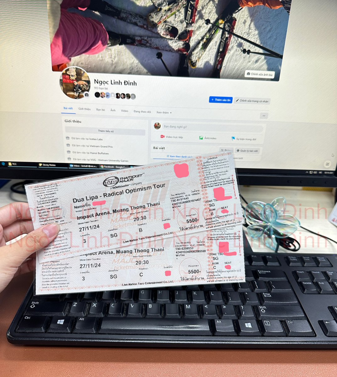 LinhChanHee's tweet photo. WTS - Dua Lipa World Tour in Bangkok.  

❄️ Date: Nov 27, 2024
❄️ Zone: SG 
❄️ Row B - 1 tix + Row C - 1 tix.
Paper tickets are available.

Not original price. Please dm! #DuaLipa #DuaLipainBkk #DuaLipaBangkok https://t.co/i2u0QSHOss