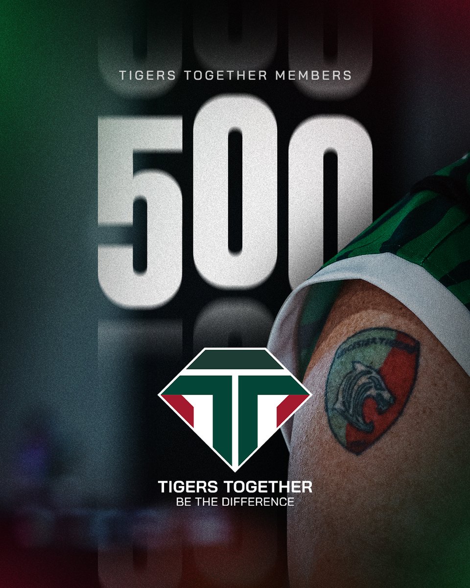 We just hit 5️⃣0️⃣0️⃣ Tigers Together members 🥳

Join the community and support your club.

Sign-up today 👉 LeicesterTigers.com/tigerstogether