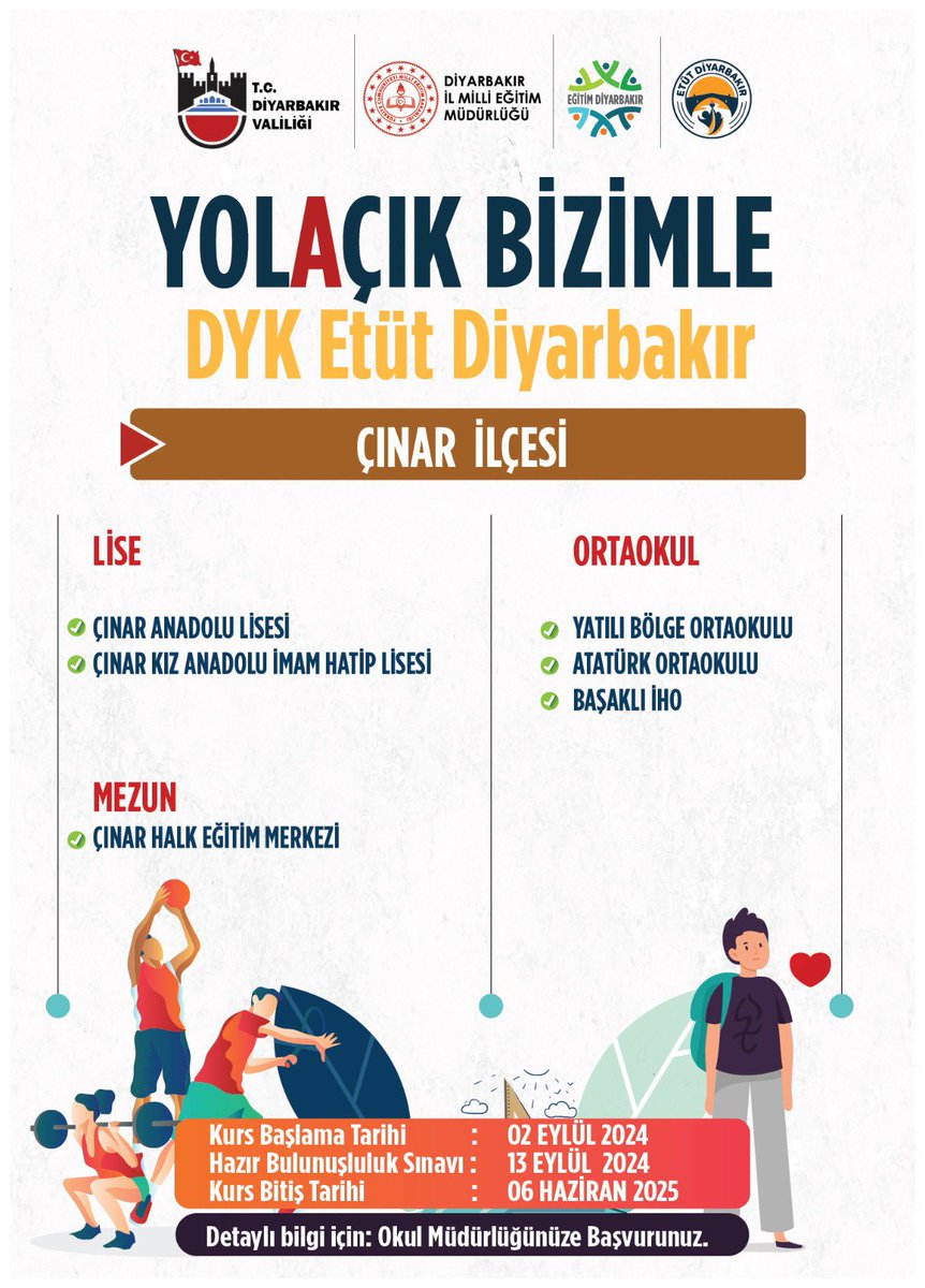 CMesleki's tweet photo. Yol-Açık Bizimle

#DYK Etüt Diyarbakır

Öğrencilerimiz, mezunlarımız daha iyi bir eğitim alsın diye...

Başvuruyu kaçırmayın. https://t.co/Fg4sdxqd02