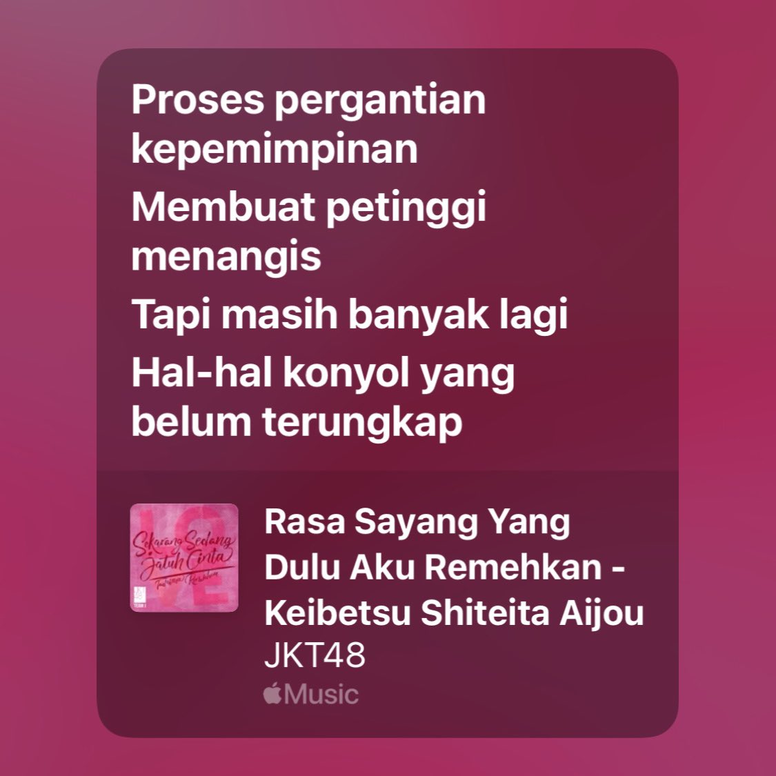 Semua kejadian ini sudah diramalkan pada lirik-lirik lagu JKT48.