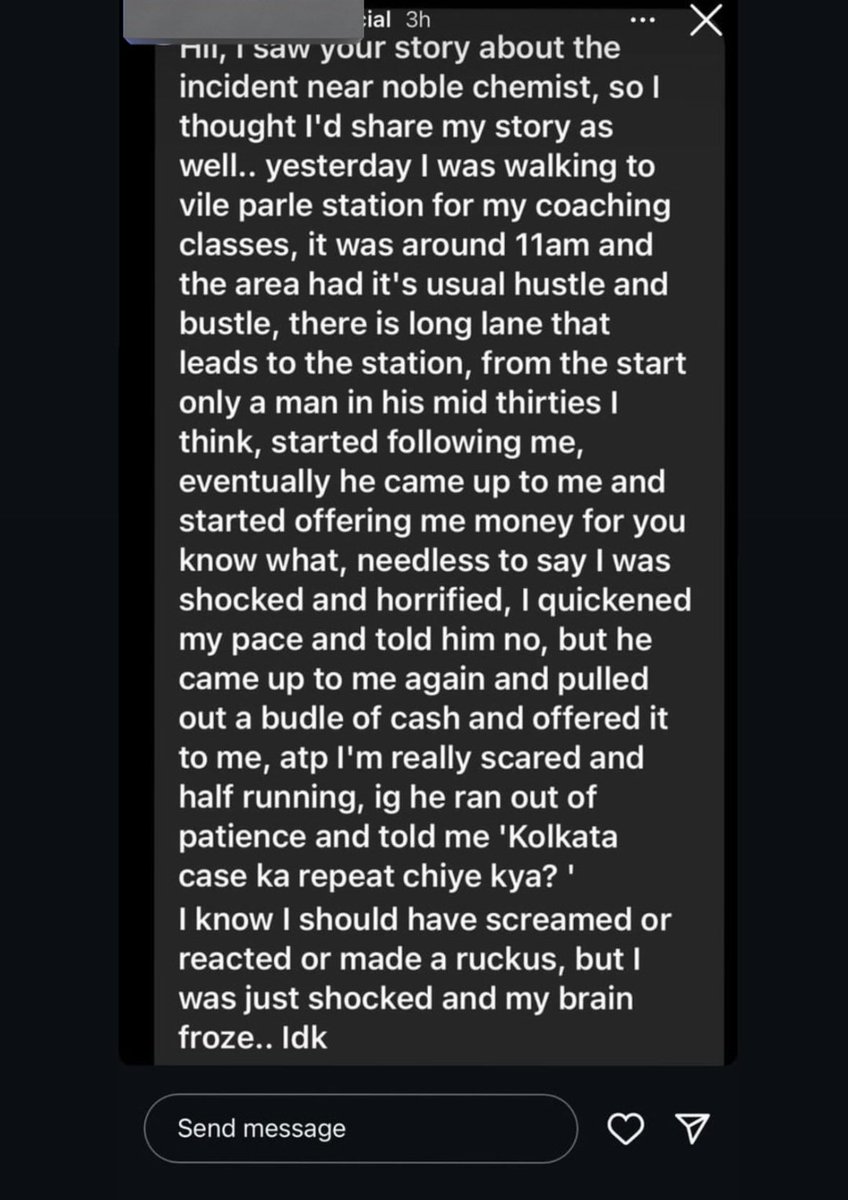mashrujeet's tweet photo. Reading about alleged cases of sexual harrasment shared by girls / women outside Mumbai's  NMIMS/ SVKM's colleges and Vile Parle station east area on Instagram. 

People have shared specific incidents of allegedly being harassed outside their college gate, outside Vile Parle station east and a few more places.

@MumbaiPolice, investigate and do a better job. Where is the Nirbhaya Squad? 

Link: 
https://t.co/zS33S310Rc