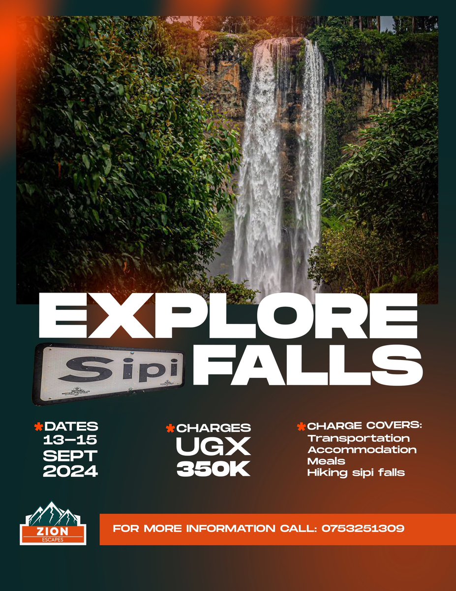 ATTENTION 

A change in the dates for our adventure to sipi falls which was supposed to happen this weekend. Sue to convenience reasons we had to make a change. 

The new dates are 13th-15th September. 

Bookings: 0753251309