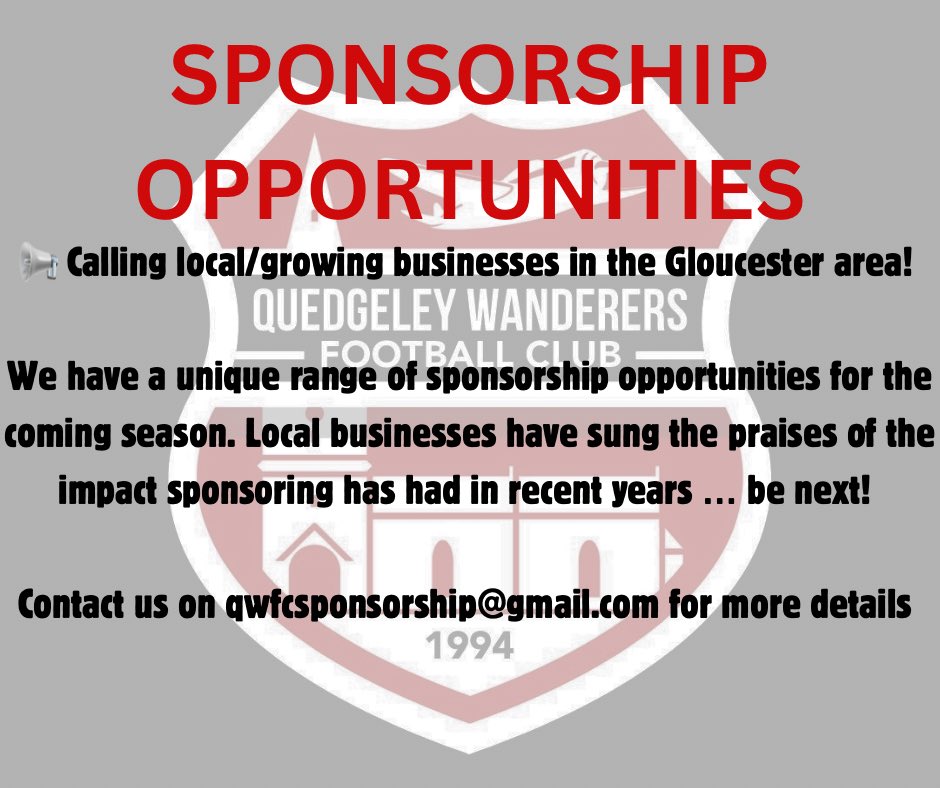 QWFC94's tweet photo. 🔊🔊SPONSORSHIP OPPORTUNITIES AVAIALBLE🔊🔊

#UTQ🔴⚫️ 

@GlosCounty @GlosBiz @SevernSport https://t.co/8Au74JTLxz