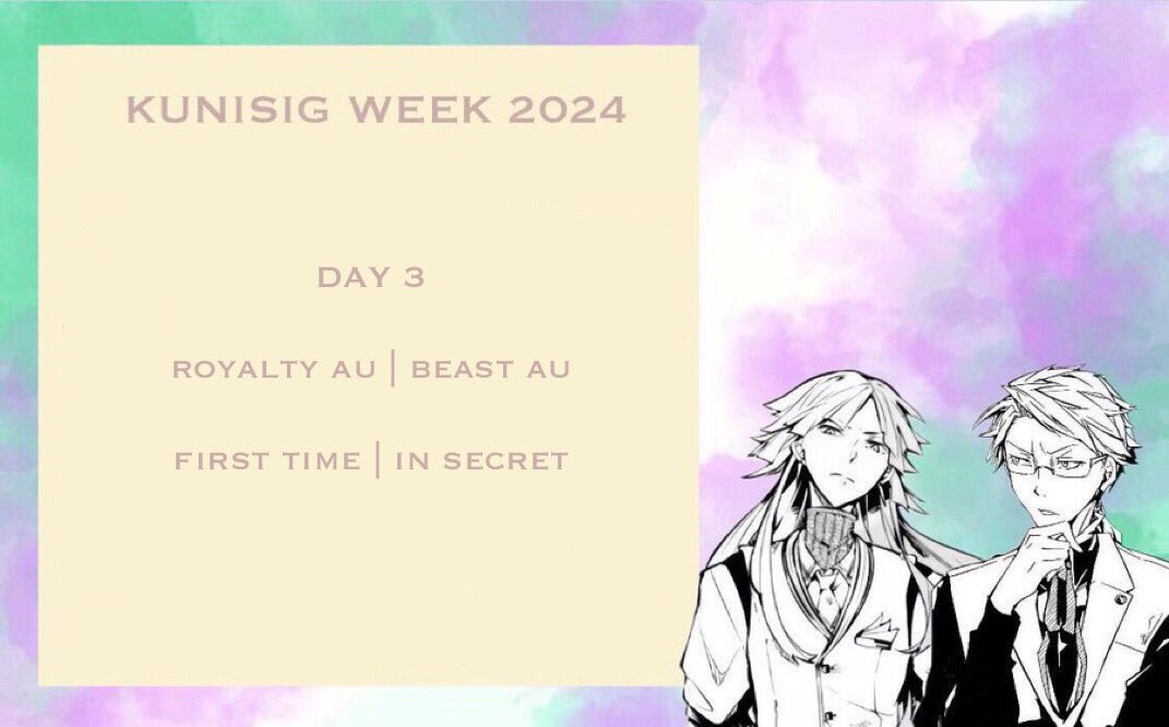 KunisigWeek's tweet photo. - — ——————— — -
DAY 3 : #KunisigWeek
- — ——————— — -

SFW: ROYALTY AU | BEAST AU

NSFW: FIRST TIME | IN SECRET https://t.co/s3PlXUF0Rd