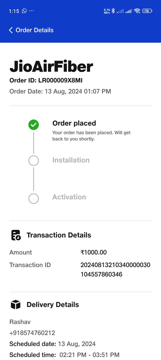 innovative_boy_'s tweet photo. @JioCare @reliancejio
I paid and booked my jio fiber on 13th August. Person called and said will come but I am, here waiting for 10 days no update. The jio office which which did ny booking is not answering my calls. I did another booking on 8th August haven't received refund. https://t.co/XcyCHxu1jS
