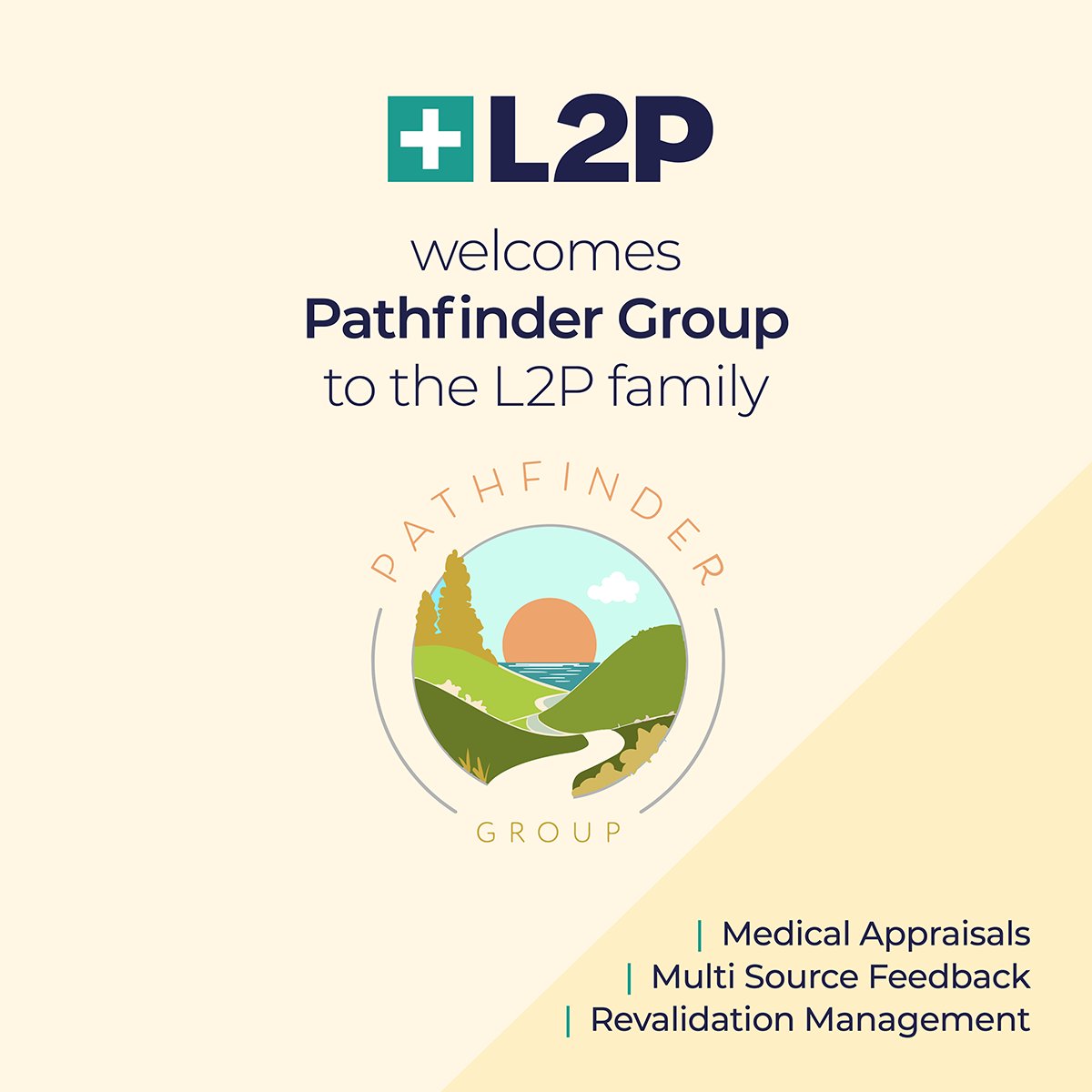 L2pEnterprise's tweet photo. More Exciting News !!!!!!!!!! 🎉
L2P Enterprise Ltd are delighted to welcome Pathfinder Group for #medicalappraisals, #multisourcefeedback and #revalidationmanagement
We support improvements in #quality, #process and #engagement for all users
#l2p #appraisals #revalidation https://t.co/gmLgA0oeuo