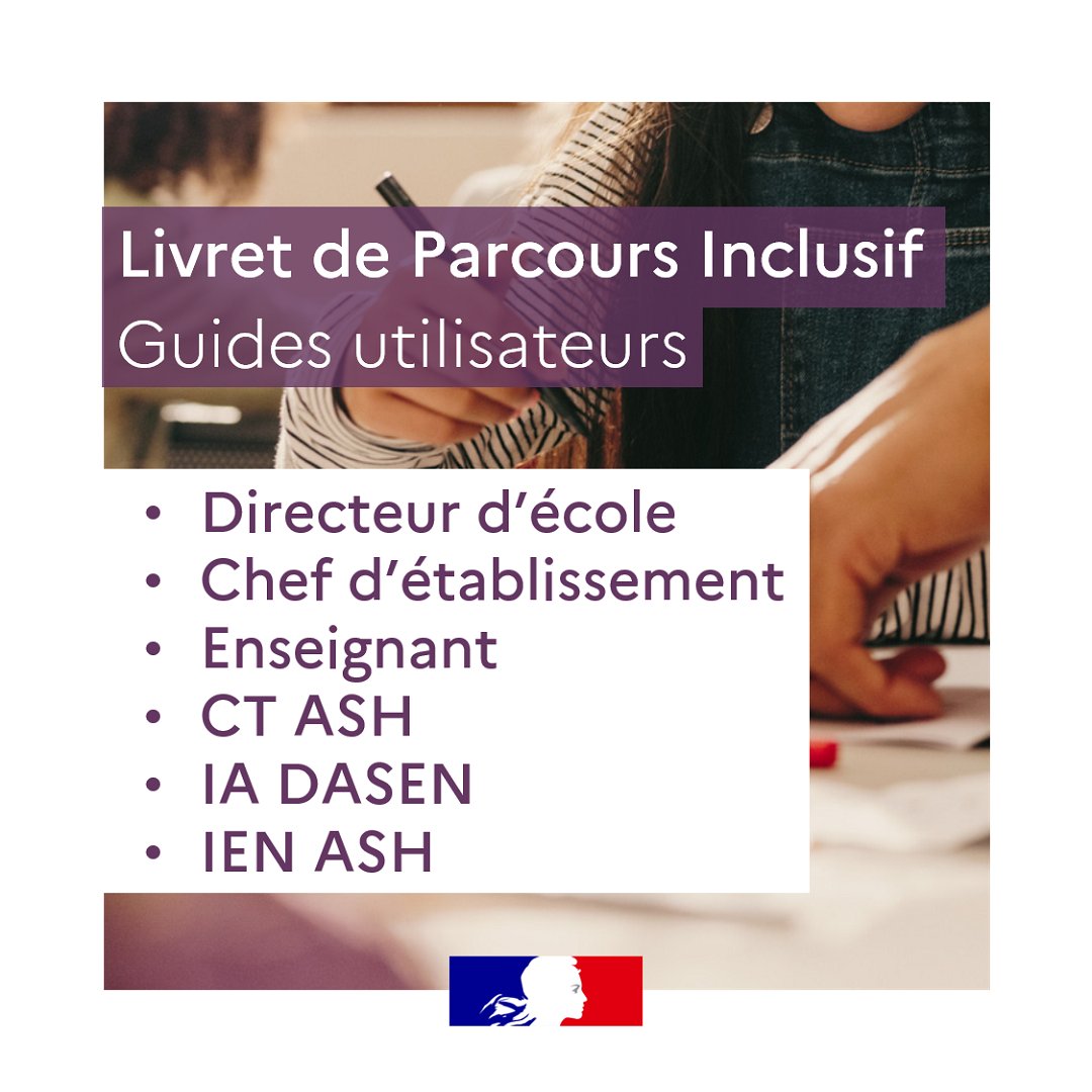 Le livret de parcours inclusif vise à améliorer la prise en charge des élèves à besoins éducatifs particuliers.

Des guides utilisateurs, fiches métiers et une FAQ sont à la disposition des acteurs qui accompagnent l’élève dans sa scolarité.

▶ eduscol.education.fr/2506/le-livret… #EBEP