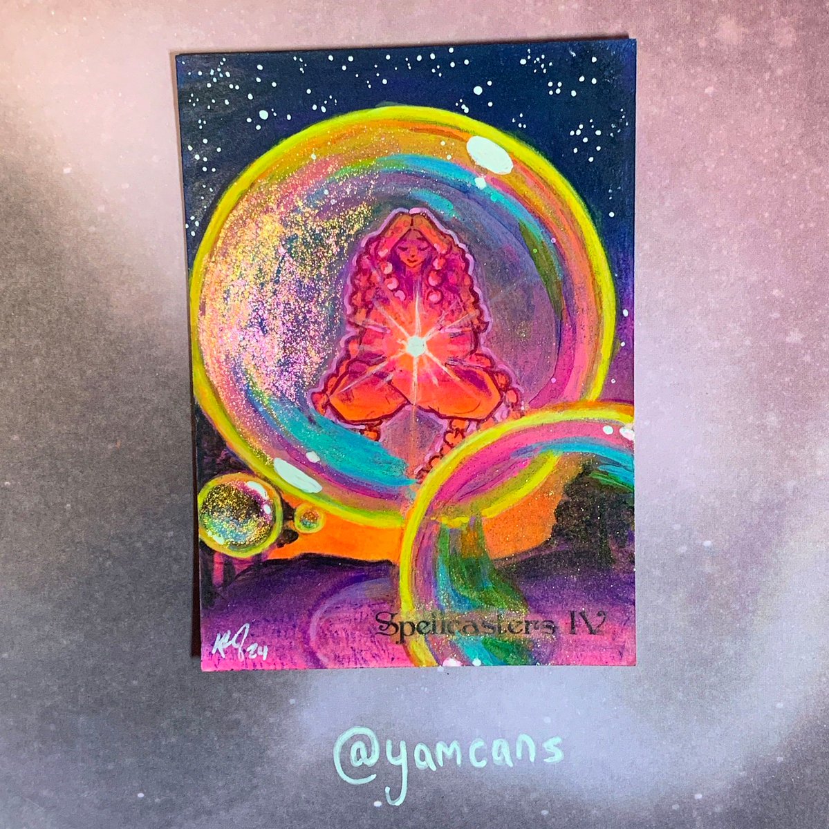 Yamcans's tweet image. Another entry for the Perna Spellcasters IV series - a bubbly levitation at dawn (miixed media) #magicusers #sketchcards