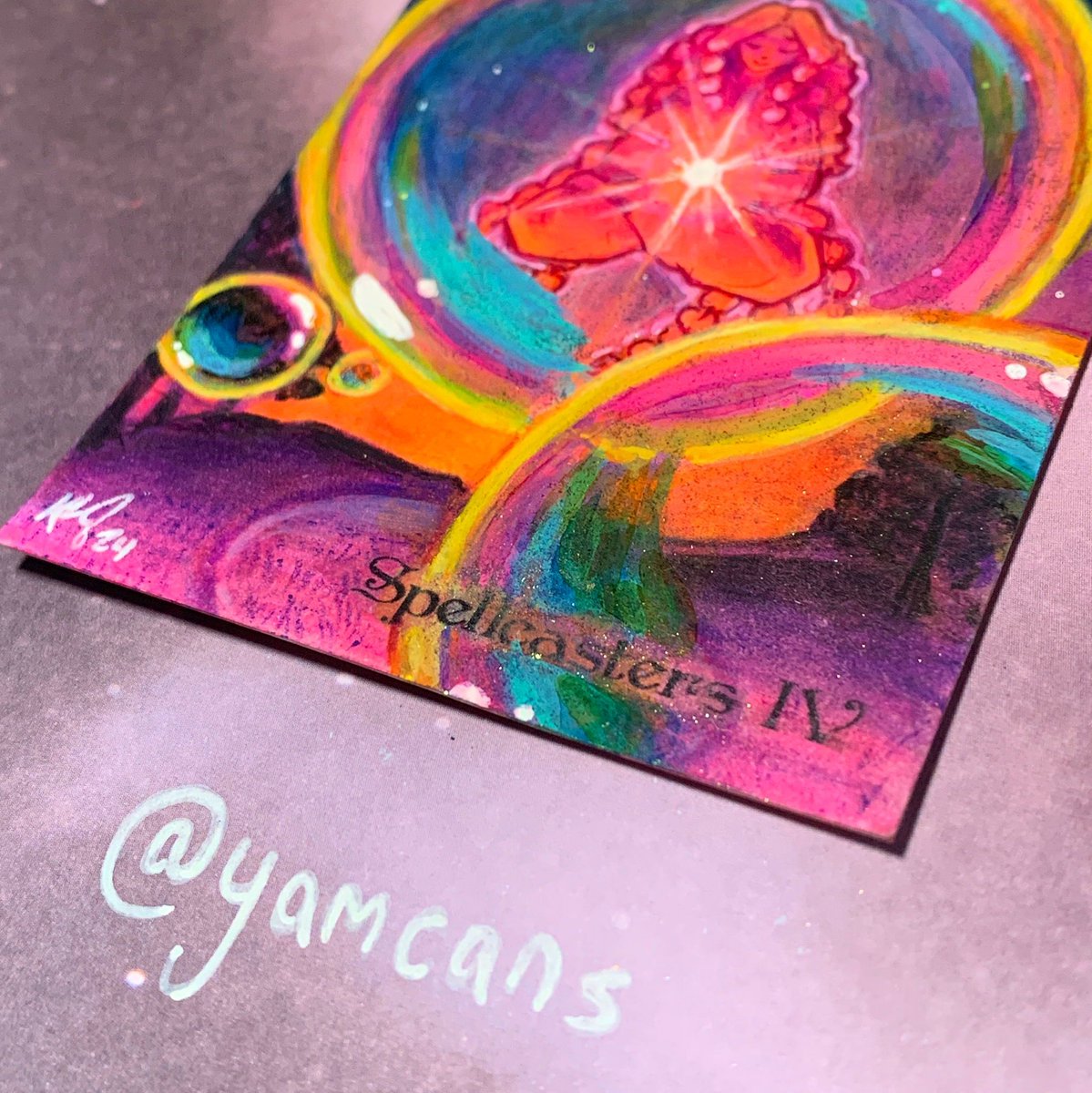 Yamcans's tweet image. Another entry for the Perna Spellcasters IV series - a bubbly levitation at dawn (miixed media) #magicusers #sketchcards