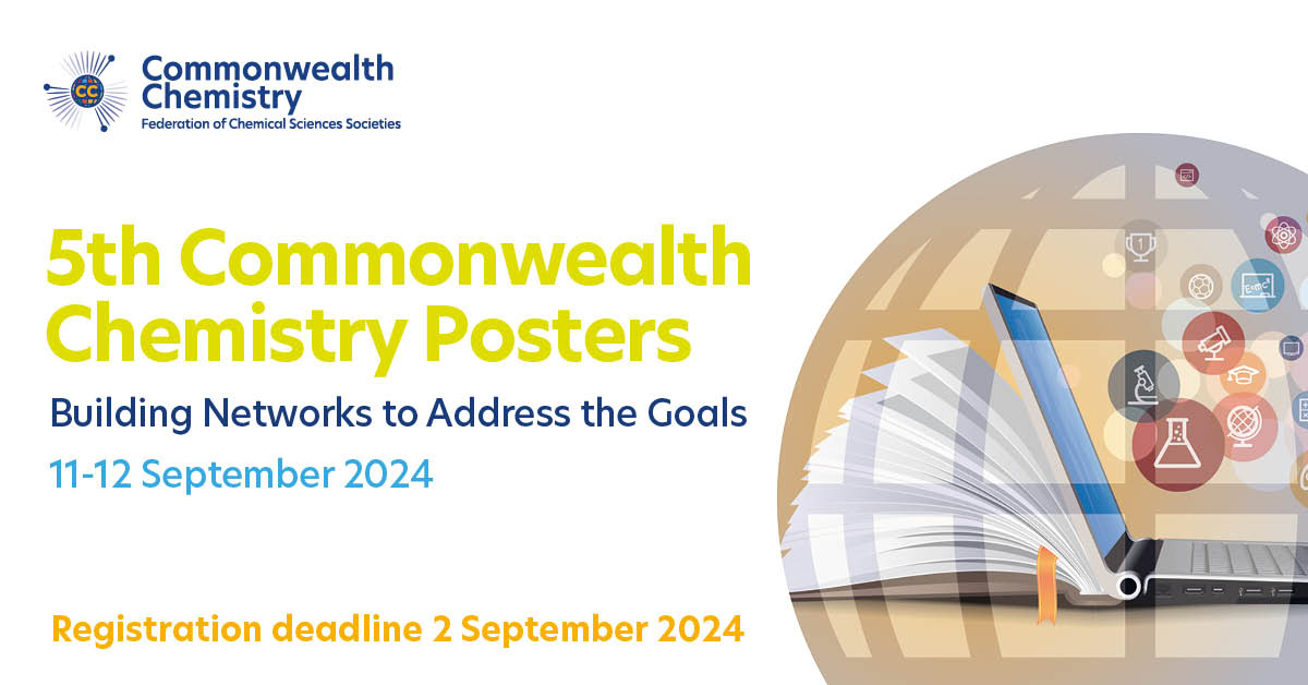 FedCommChem's tweet photo. 🚨Last chance to register for our 5th Commonwealth Chemistry Posters event - deadline this Monday 2 September! #5CCP
 
🌐Engage with top chemists, expand your network and find potential collaborations at our annual posters event. More on our website👇🏼

https://t.co/edNijHTHMe https://t.co/ZTRokUJGsQ