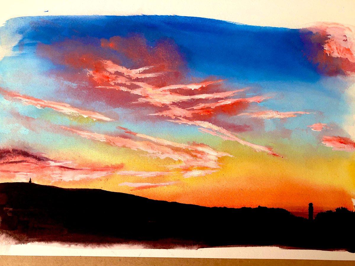 billyalmondart's tweet photo. Sunsetting over Darwen
Acrylic and gouache on Watercolour paper 
16 x 11 inches 

#darwen #darwenwithblackburn #landscape #landscapeart #love #landscapepainting #darwenlife
#billy #billyalmond #billyalmondart #baart #darwentower #indiamillchimney #art #beautiful #beauty #happy https://t.co/8yahxBuTxD