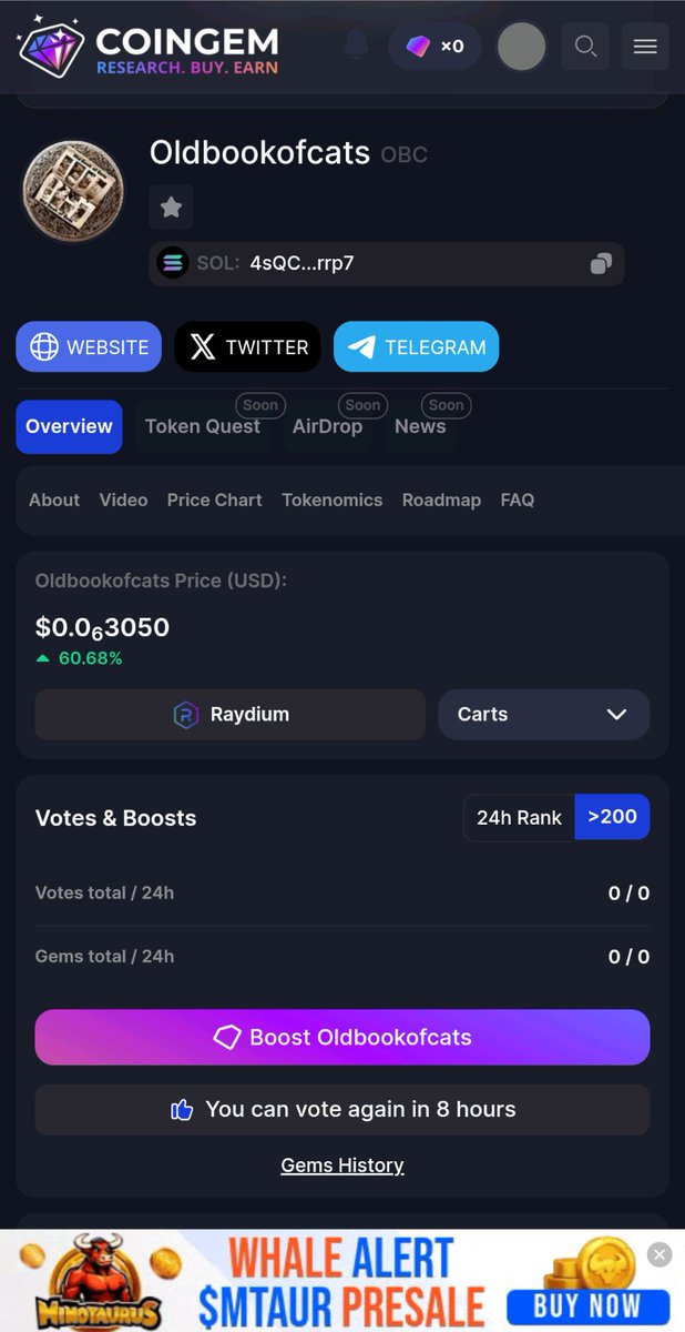OBCSOL's tweet photo. Buy @OBCSOL from anywhere 📒🐈🐈🐾🐾🐾🚀🚀🚀 @Cryptogems06 @FlokiArmy_2024 @i0j0j0j @ShibArmy https://t.co/rQ1AblXErt