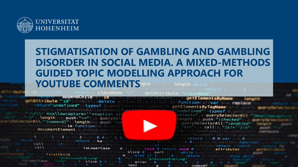 JohaSinger's tweet image. Today I'm delighted to be a guest at the "Bristol Hub for @gambling_harms research", giving a talk on detecting #stigmatisation around gambling and gambling addiction on social media using machine learning methods.
#gambling #research #AI @Hohenheim_GRC