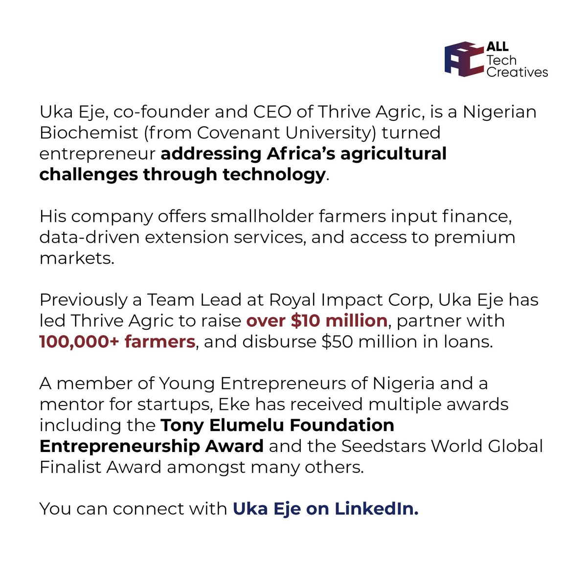 TechAbuja's tweet image. Uka Uje is a prominent entrepreneurial figure known for his innovative approach and strategic thinking. His journey in the business realm serves as an inspiration to many aspiring founders. #Entrepreneurship #Innovation #AllTechCreatives #TechAbuja