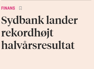 Mikkelsen's tweet photo. Sydbank har offentliggjort sit regnskab:
@borsendk : Sydbank lander rekordhøjt halvårsregnskab.
@finanswatch : Overskuddet dykker i Sydbank.

Jeg bliver nok nødt til selv at læse Sydbanks regnskab :-)
#dkøko #dkfinans https://t.co/Z8hBxKLyFR