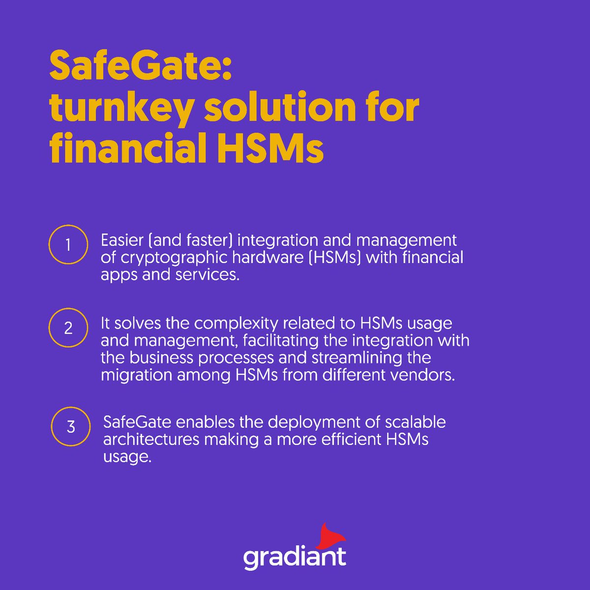 Gradiant's tweet photo. A secure, efficient, agile and flexible management of the #HSM is possible thanks to #SafeGate by Gradiant. Learn more about it:
https://t.co/ucFOYrqnU5
#cybersecurity #banking #fintech #cloud https://t.co/vGofH2qvUm