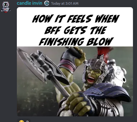 CosmicChamps's tweet photo. Looking for some inspiration for new discord/telegram emojis soooo... #Giveaway 🚨

Post a meme featuring our very own BFF unit and be in the running for .... wait for it .... BFF nft 💪

Another random person who RT+♥️+comment (not posting a meme) gets a 2500 $cosg 

You can see all the bff skins here https://t.co/NFHyy2SVvH 

#algo #P2E #web3game