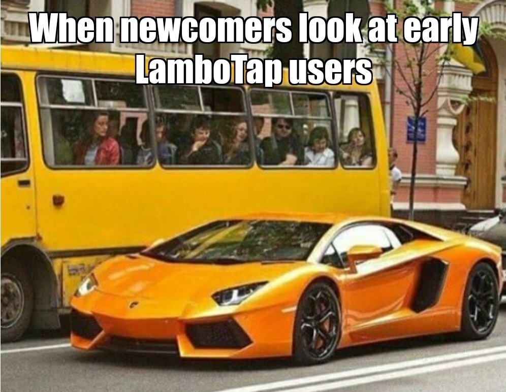 lambotapx's tweet photo. You're still early adopters📣
Early users always get more.
Play: https://t.co/C0YzVXsRzB
#meme #lambotap https://t.co/KgsKqkr29o