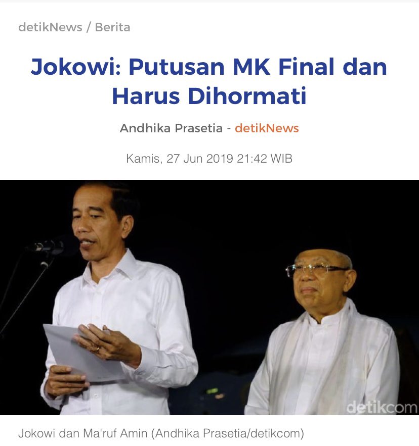 Ingat loh pak <a href="/jokowi/">Joko Widodo</a> katanya keputusan MK itu final dan harus dihormati. Lah kok sekarang jd begini? 
#kawalkeputusanMK
