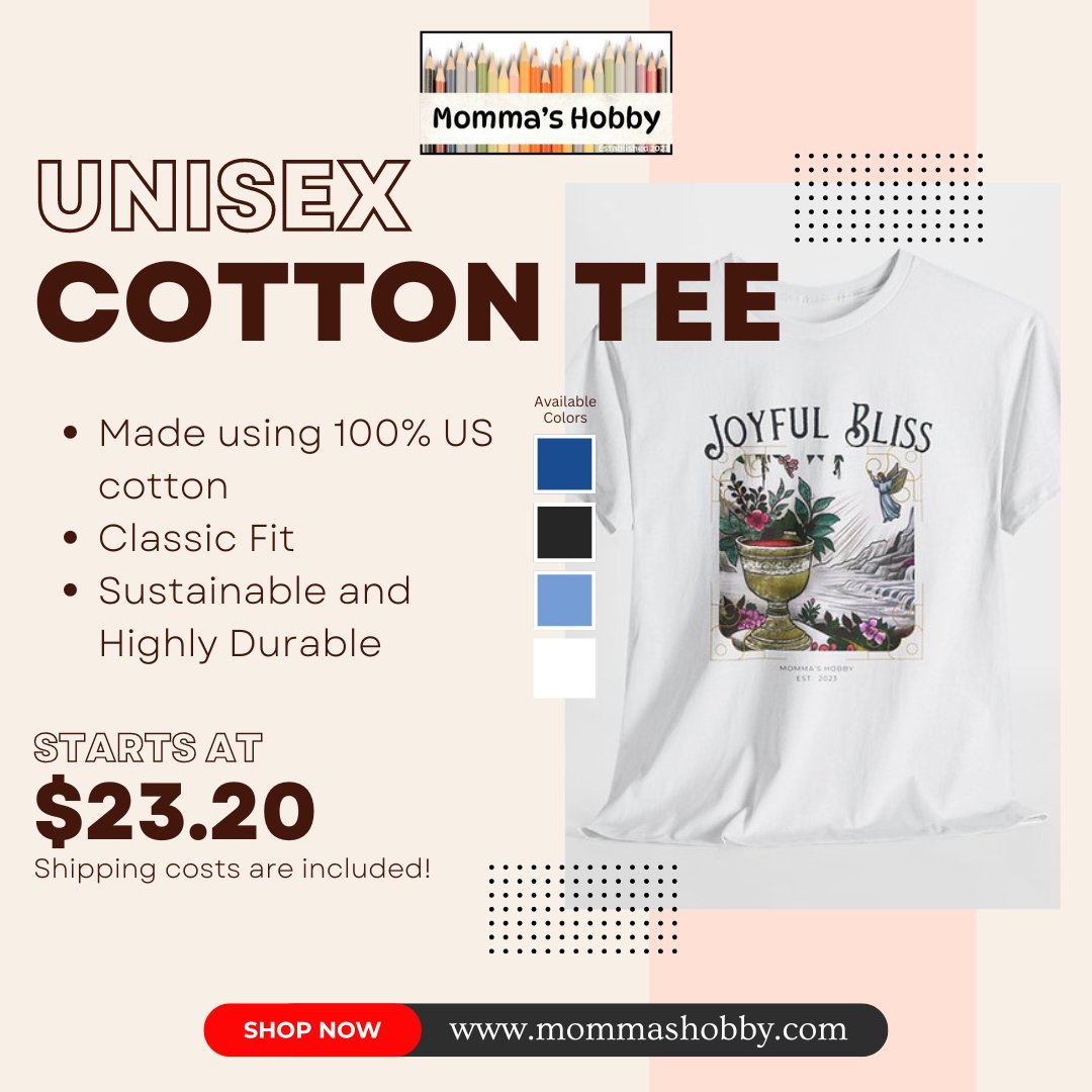 ShobbyMomma's tweet photo. The unisex heavy cotton tee is an essential staple for any wardrobe. Crafted from 100% ethically grown and harvested US cotton, these tees are the foundation of casual fashion. Prices start at just $23.20! 👕💞

Shop now at https://t.co/y7SIYJLEJE 🛒

#MommasHobby #UnisexTees https://t.co/Cl8NzkWTiD